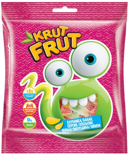 KrutFrut, мармелад жевательный в форме забавных змеек в посыпке с легкой кислинкой, 70 г (КДВ)